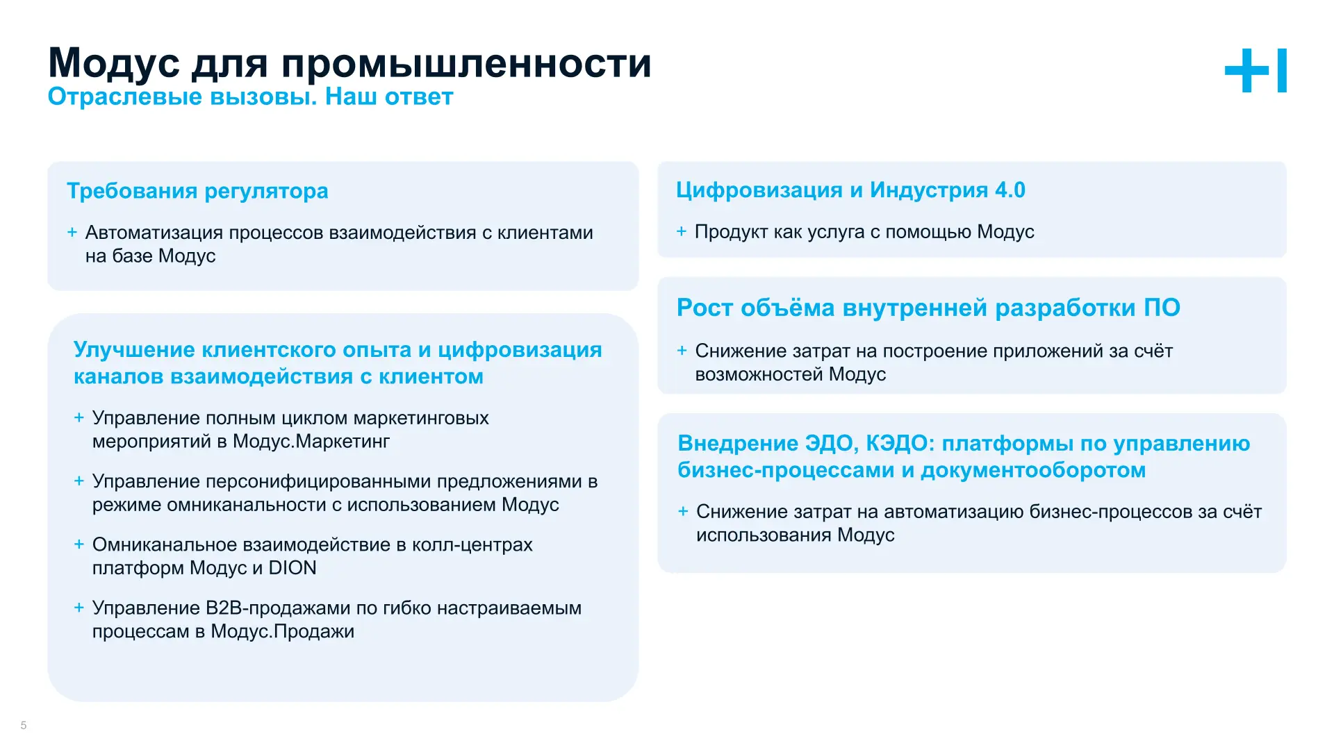 Модус для промышленности