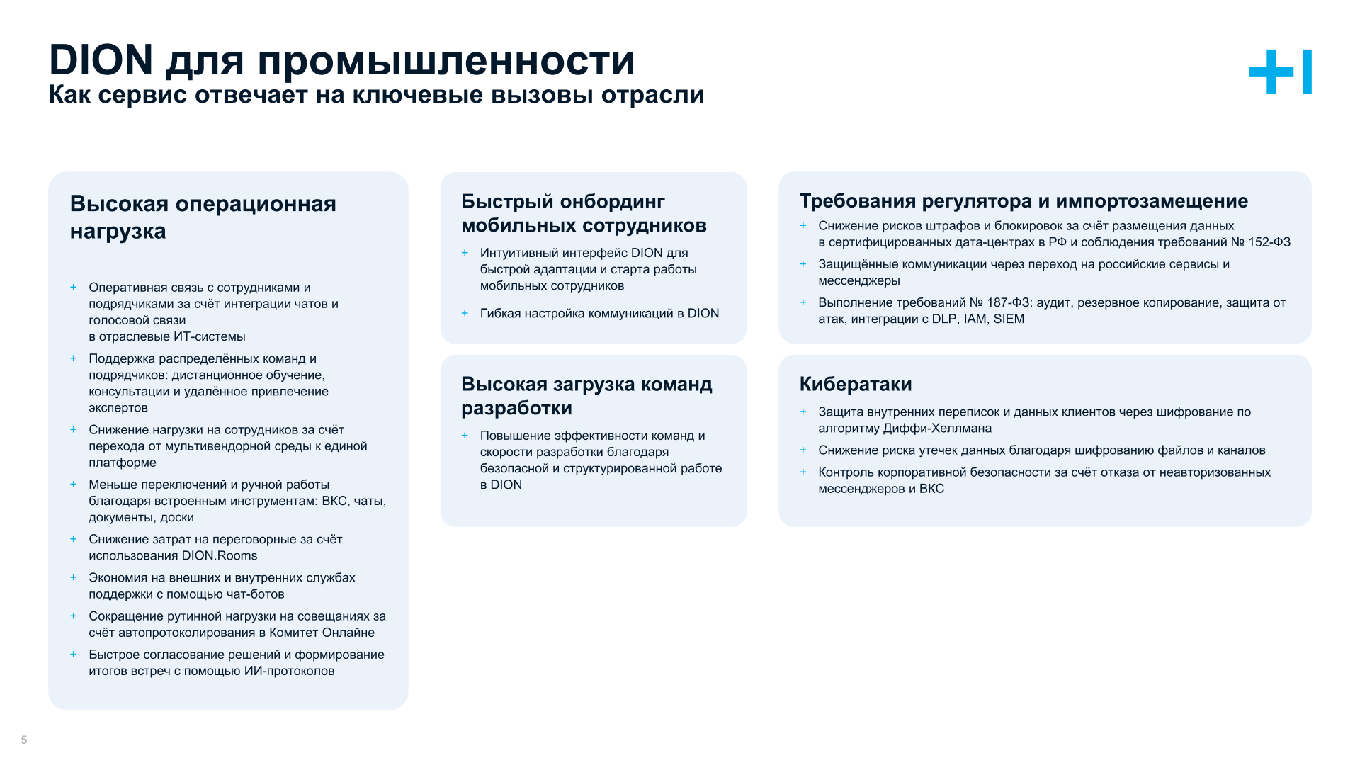 Dion для промышленности