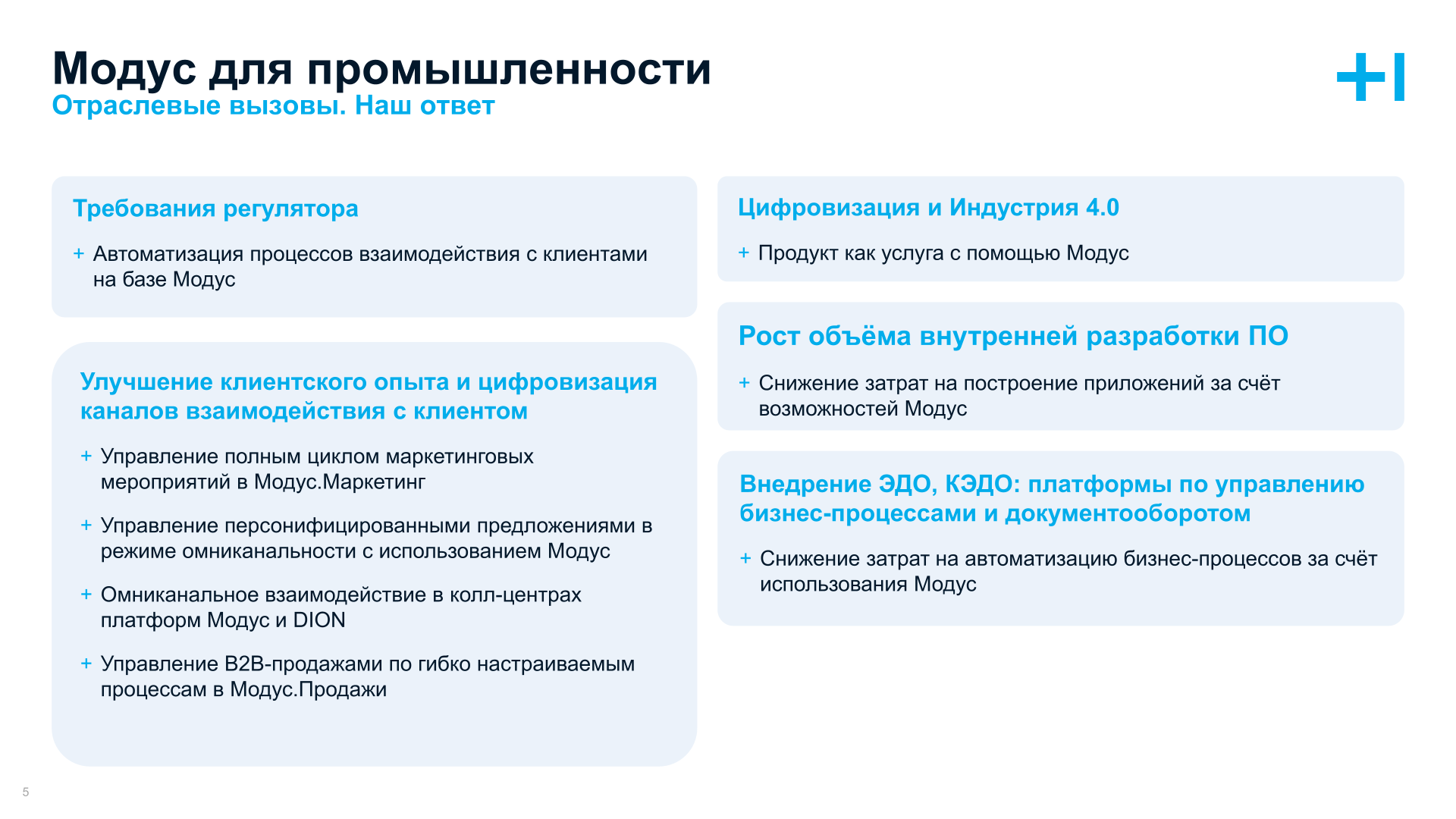 Модус для промышленности