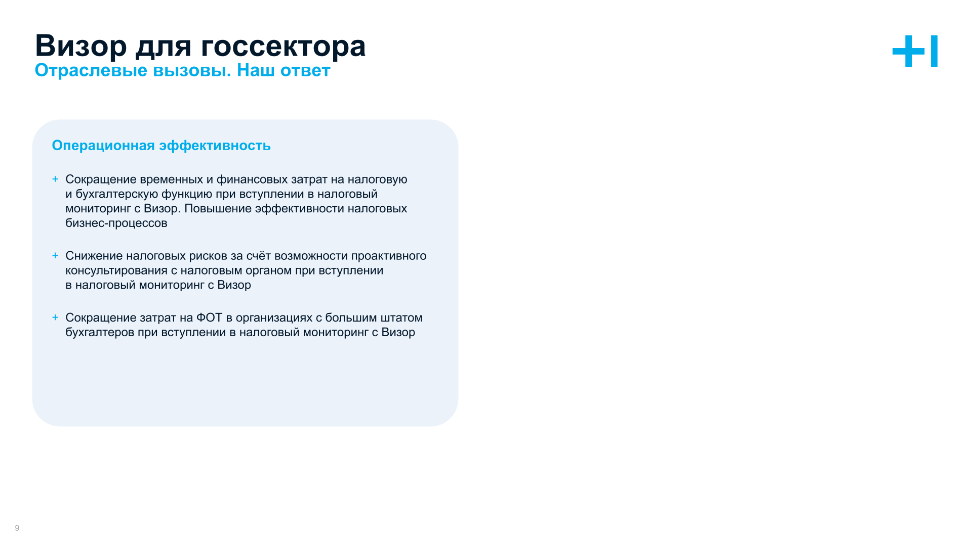 Визор  для государственного сектора